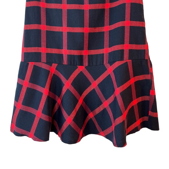 Jacadi Paris Girls Navy Plaid Drop Waist Dress size 10Y - Picture 3 of 6